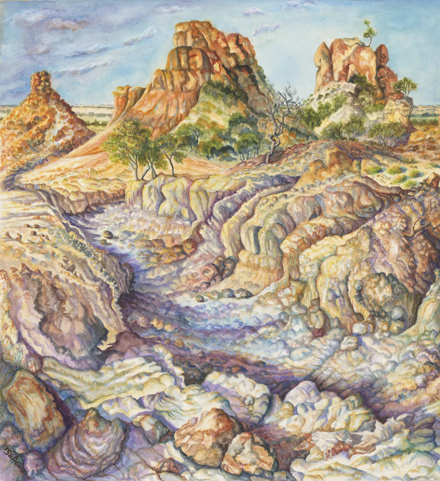 Artwork 1a: Swords Range Stromatolites and Mesas