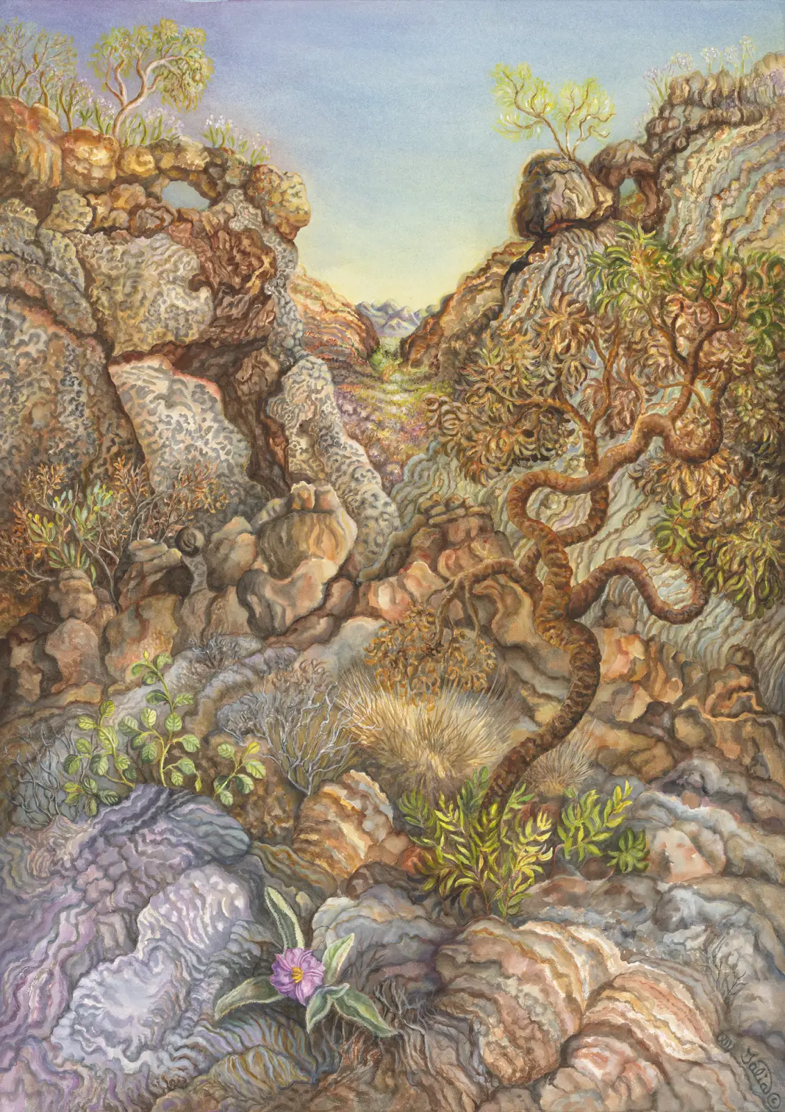 Artwork 57: Ellery Quintet: A Year in the Life of a Desert Oasis. III—Survivors of Fire on the Ridges