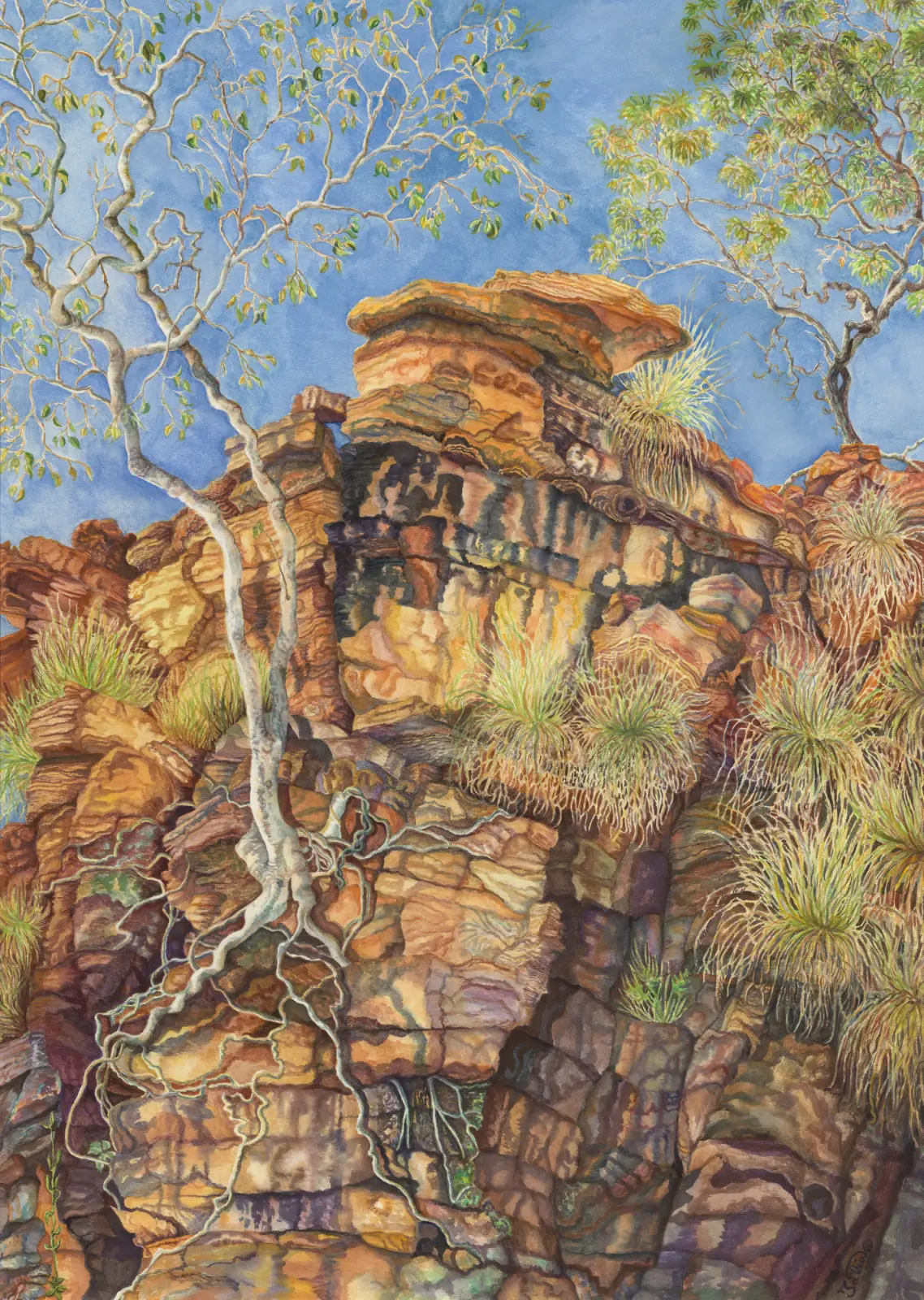 Artwork 67B: White Fig in the Ochre Cascades