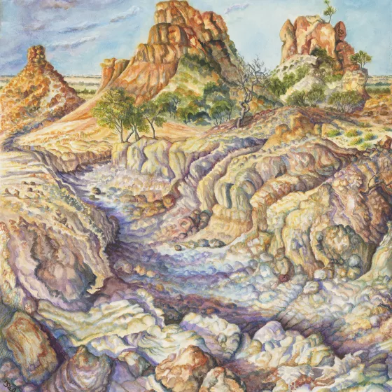 Artwork 1a: Swords Range Stromatolites and Mesas