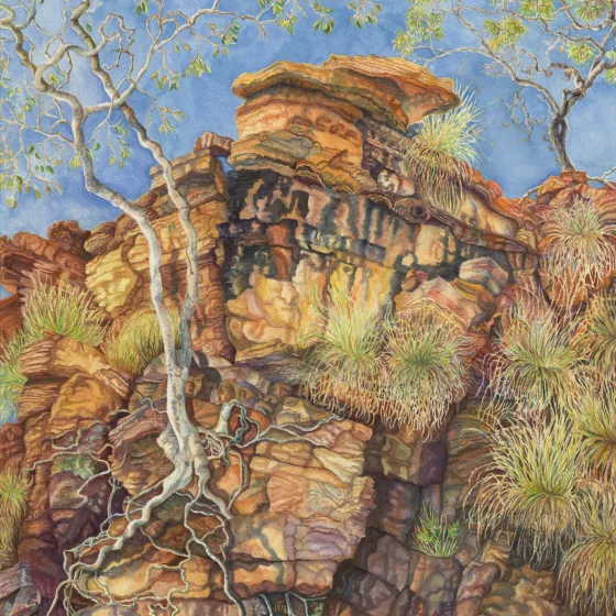 Artwork 67B: White Fig in the Ochre Cascades