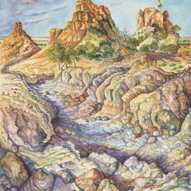 Artwork 1a: Swords Range Stromatolites and Mesas