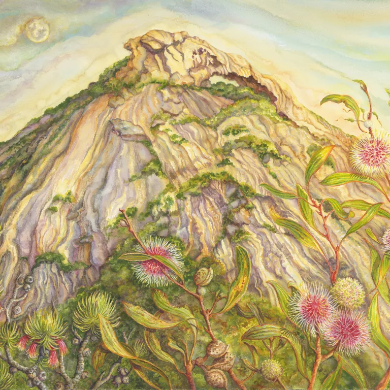 Artwork 35: Frenchman Peak at Sunset with the Full Moon Rising