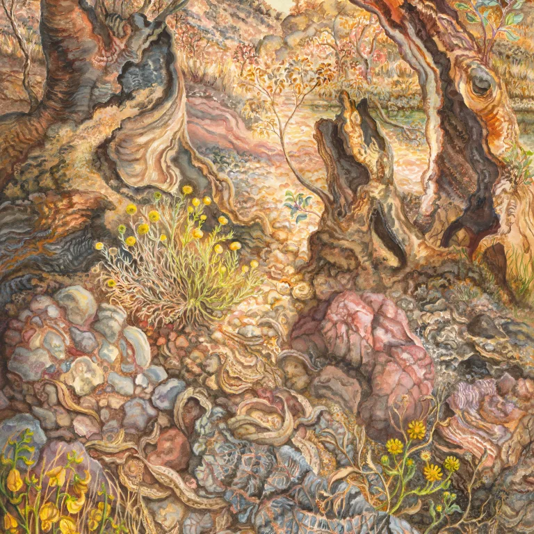 Artwork 58: Ellery Quintet: A Year in the Life of a Desert Oasis. IV— After First Rains: New Life in the Creek Bed